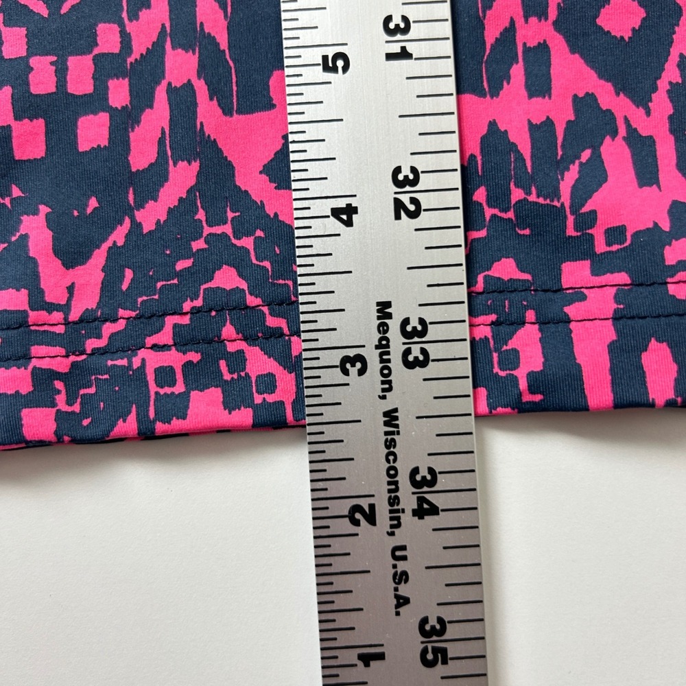 Ellie Kai Pink Navy Geometric Ikat Print VNeck Sleeveless Tie Waist Dress Size 4 - Picture 9 of 11